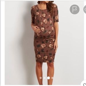 Pink Blush Maternity Brown Floral Dress